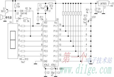 《用89C2051制作八路断线数显报警器》相关图片 用89C2051制作八路断线数显报警器
