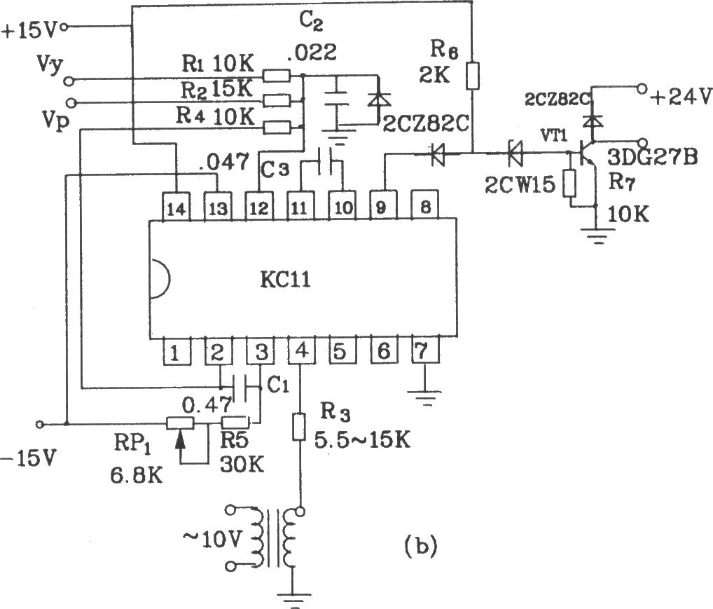 《可控硅移相触发器KC11应用电路图》相关图片 可控硅移相触发器KC11应用电路图