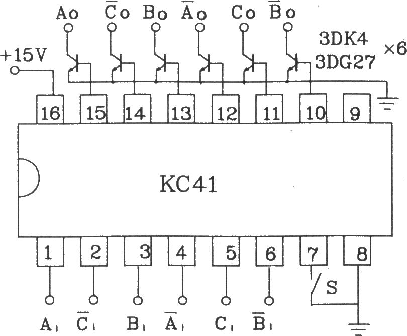 《六路双脉冲形成器KC41应用电路图》相关图片 六路双脉冲形成器KC41应用电路图