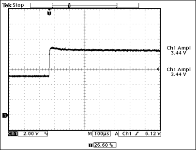 图7. 晶体管断开时,Q1集电极的波形(VIN = 12.5V)