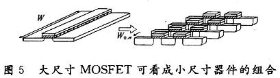 大尺寸MOSFET可看成小尺寸器件的组合