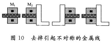 去掉引起不对称的金属线