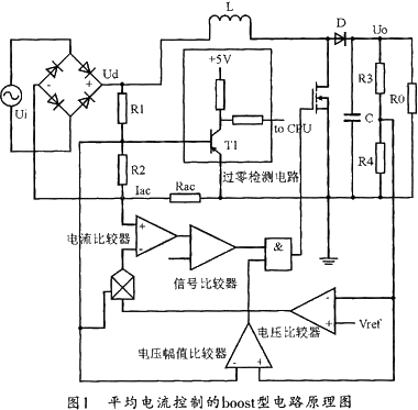 采用平均电流控制的boost型电路原理图