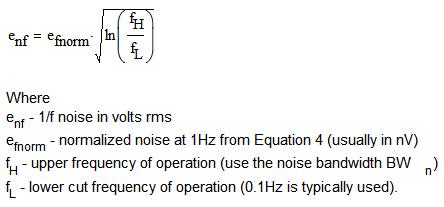 方程式 2.5:1/f 噪声计算