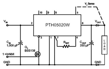 PTH03030模块的ON/OFF控制应用电路