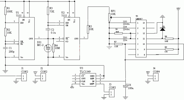 点击看大图 湿度检测和传送电路