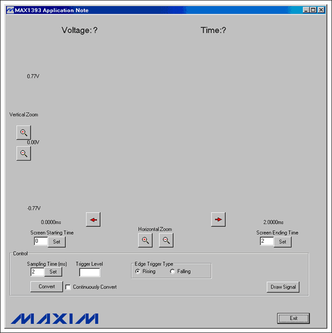 MAX1393参考设计的Windows程序启动