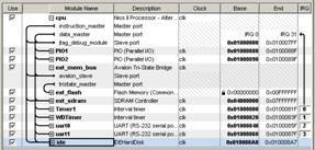 SOPC Builder设计界面