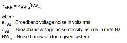 方程式 2.3:宽带噪声方程式