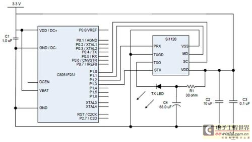 图5:Si1120的应用原理图