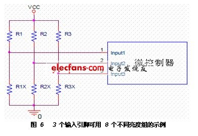 3个输入引脚可用8个不同亮度组的示例