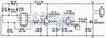 用DS600构成的温度控制器电路图DS600 Temperature controller