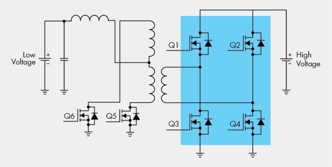 图6,全桥同步DC/DC转换器。