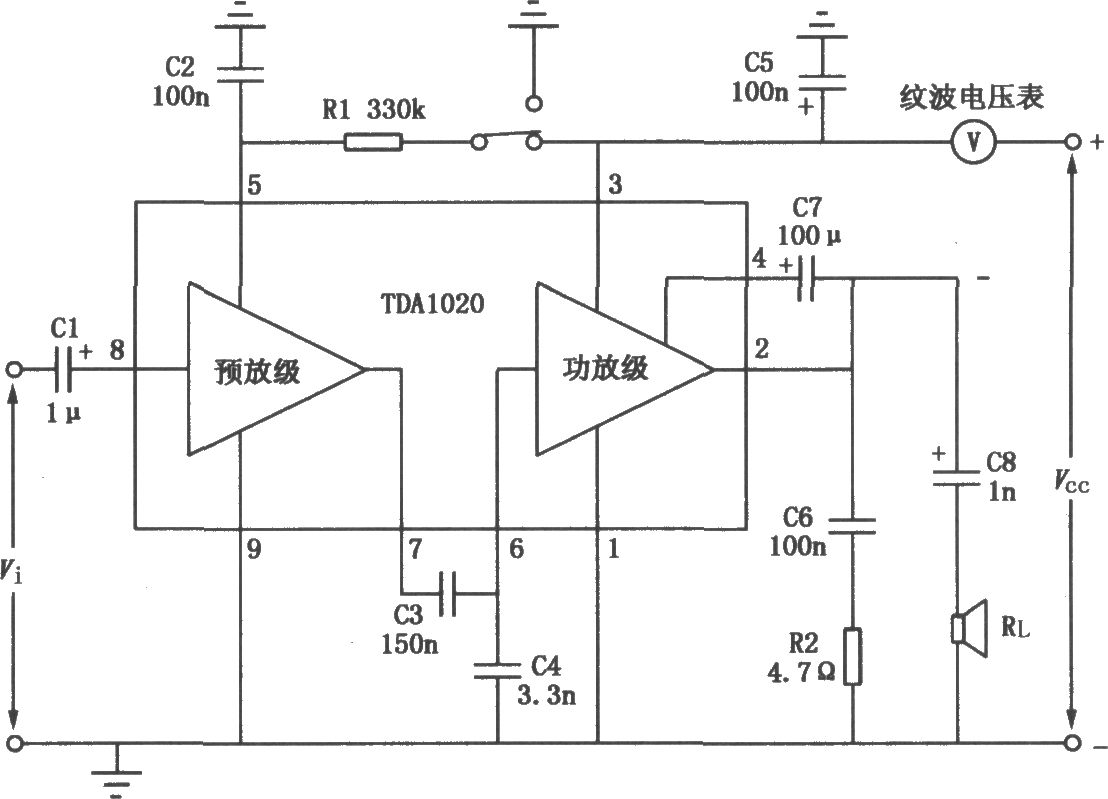 TDA1020 12W音频功率放大电路