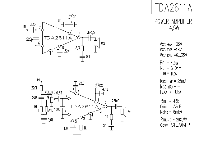 TDA2611A功放电路