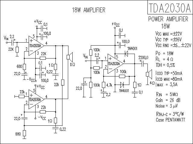 TDA2030A功放电路