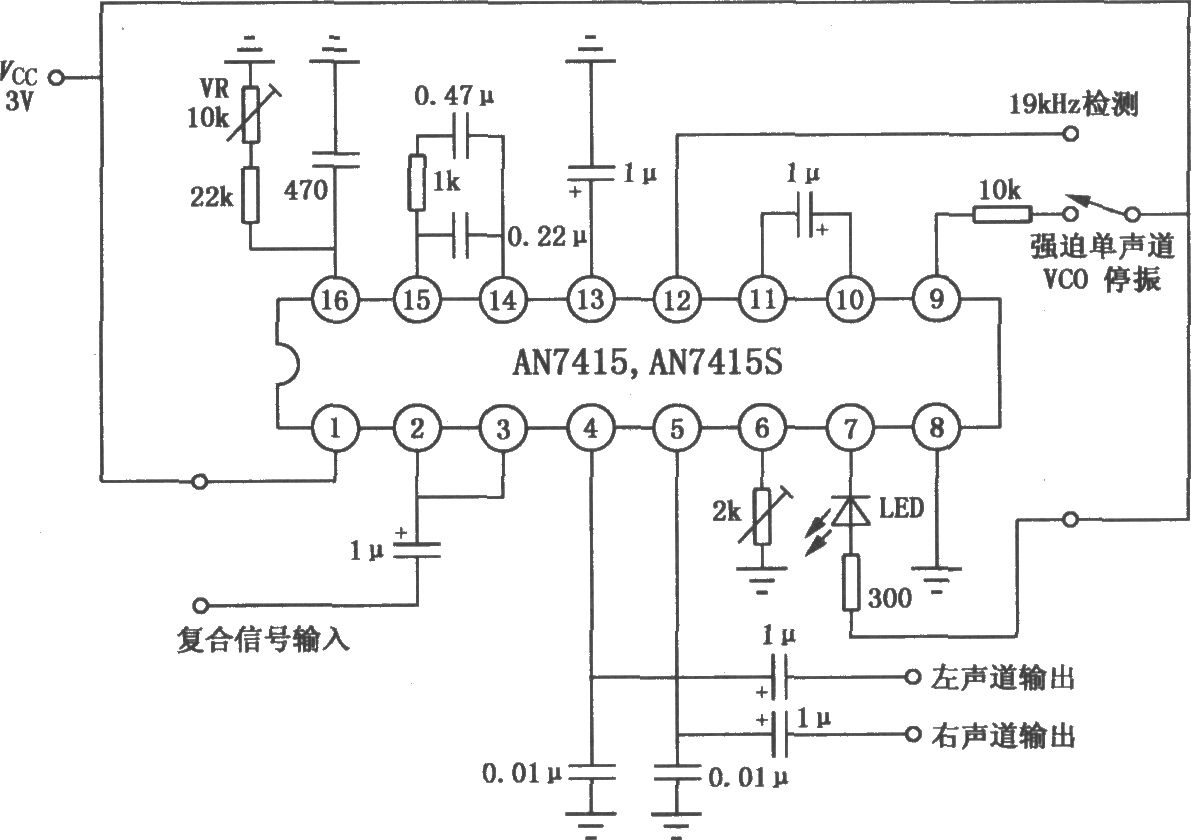 AN7415／7415S FM立体声解码电路