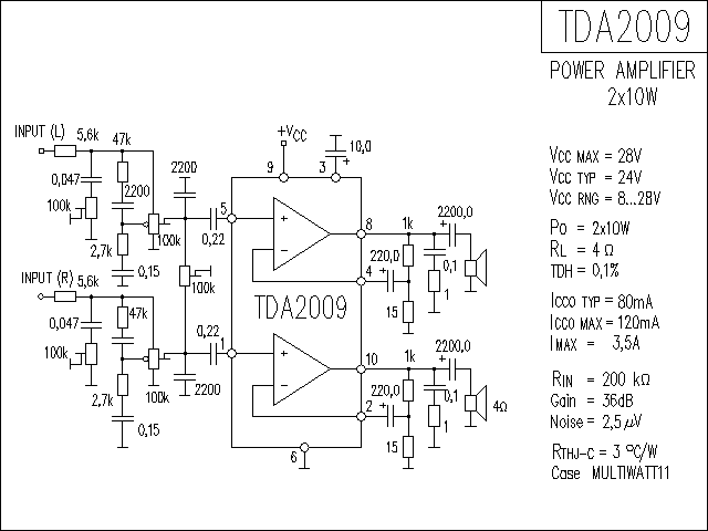 TDA2009功放电路