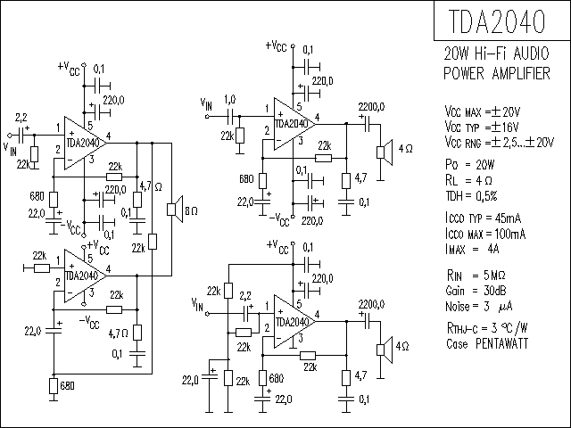 TDA2040功放电路