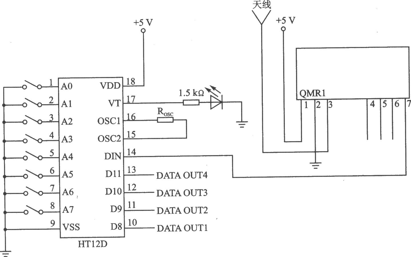QMRl/QMR2 AM/FM 868/433.92 MHz接收器模块