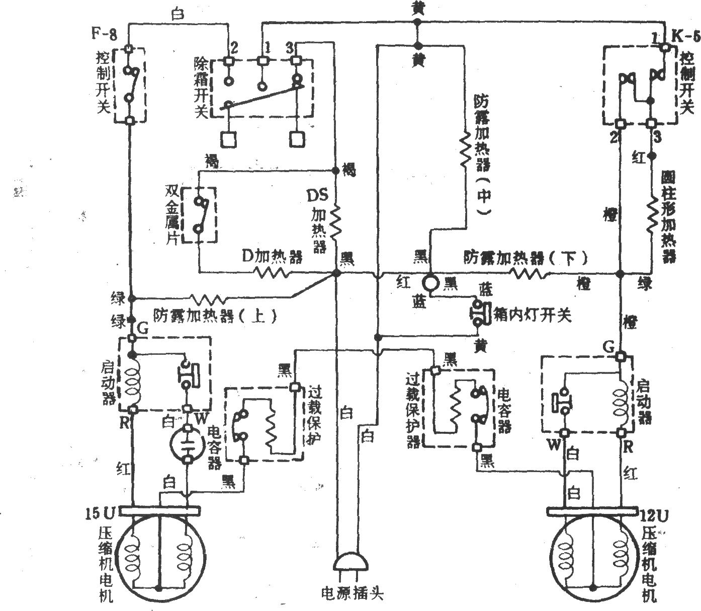 台湾两独立制冷系统电冰箱