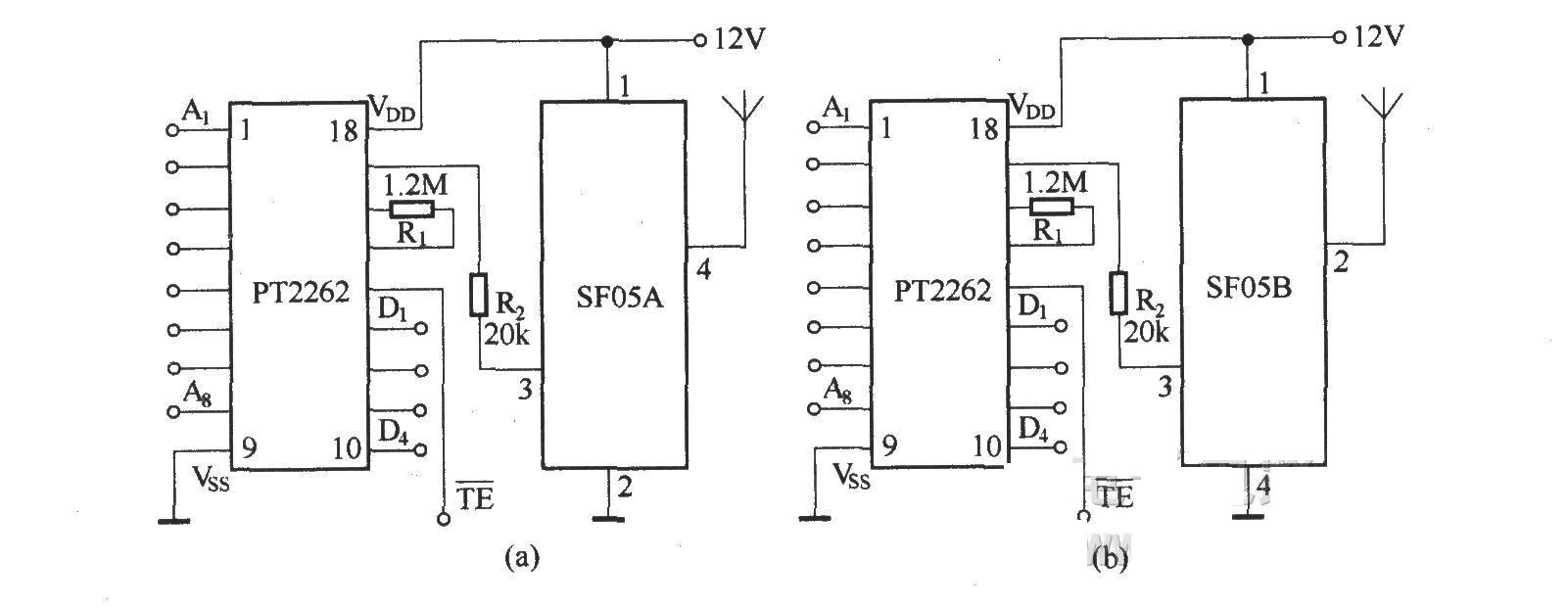SF05A／B组成的发射电路