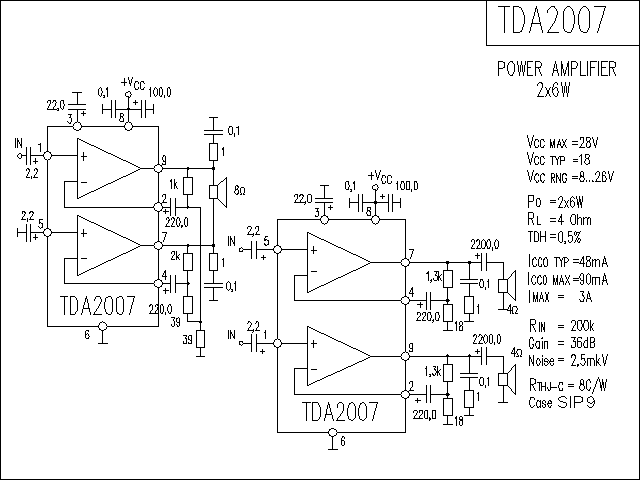 TDA2007功放电路