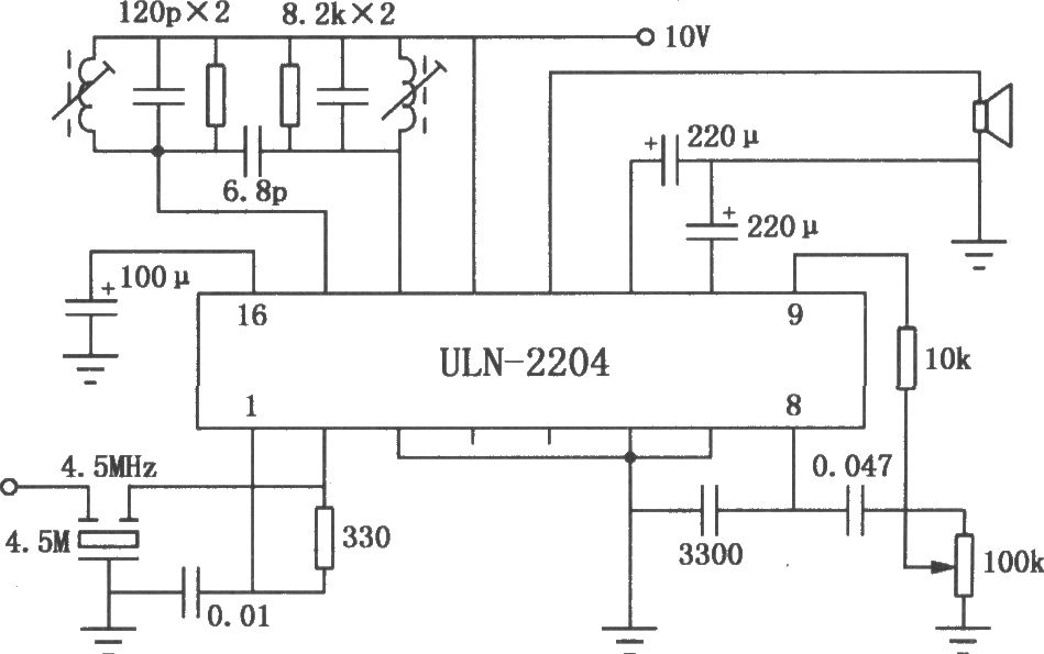 ULN2204A  FM／AM收音机电路