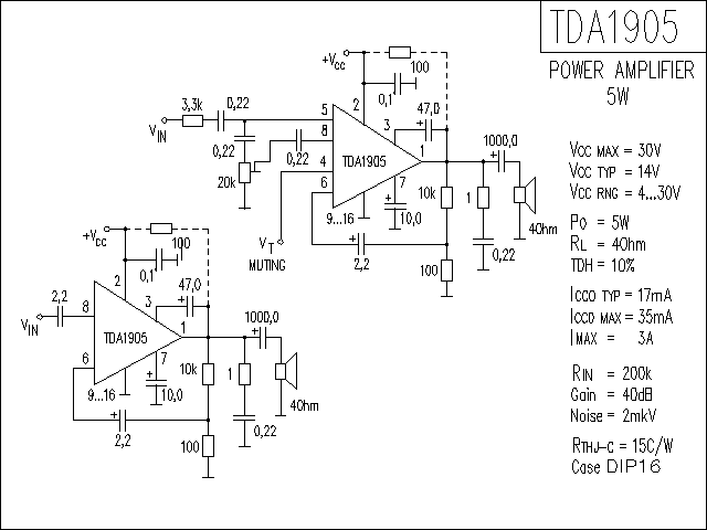 TDA1905功放电路