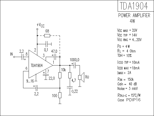 TDA1904功放电路