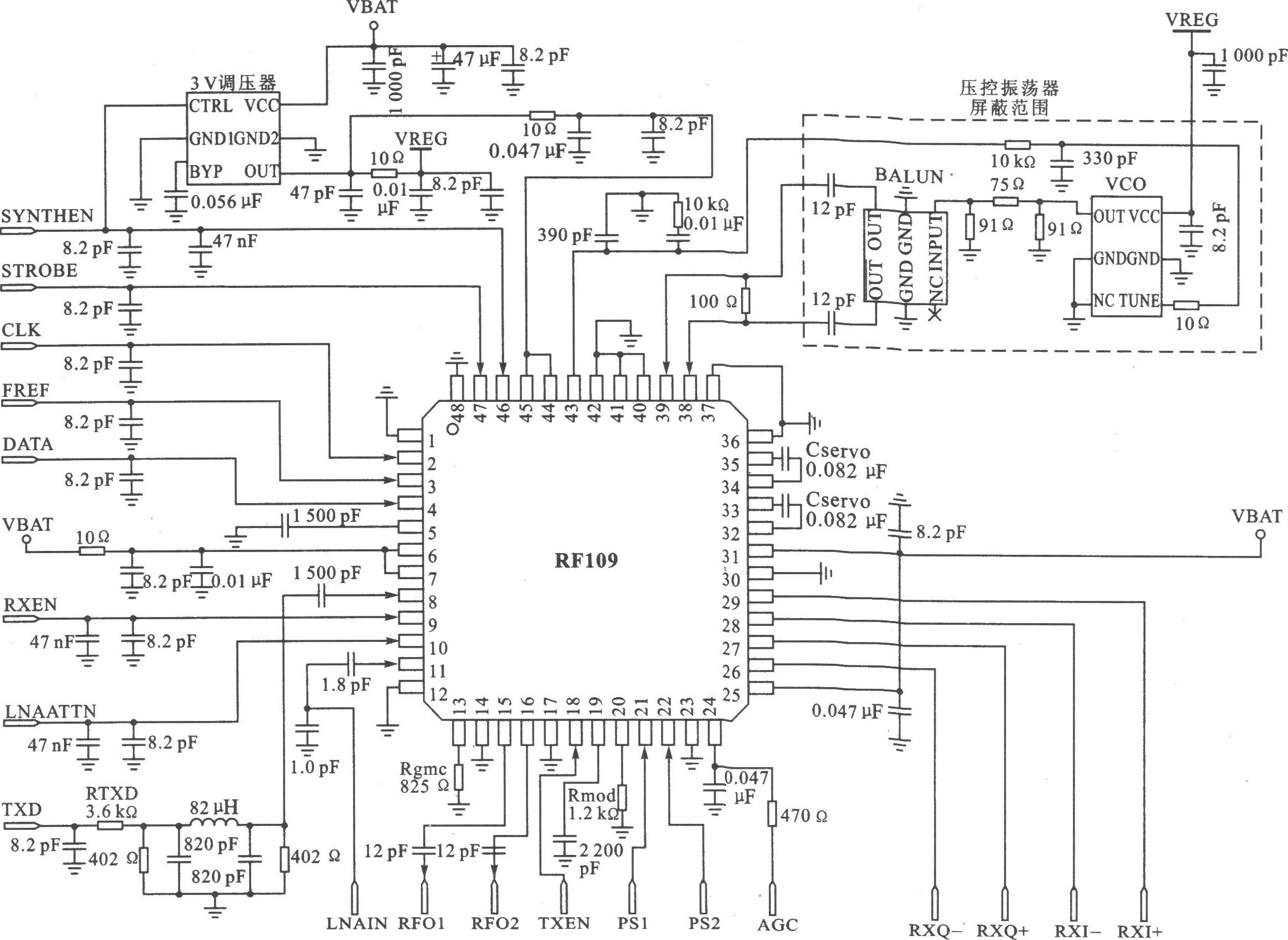 RFl09 I/Q  2.4 GHz数字扩频收发器