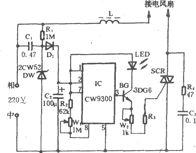电风扇自然风电路