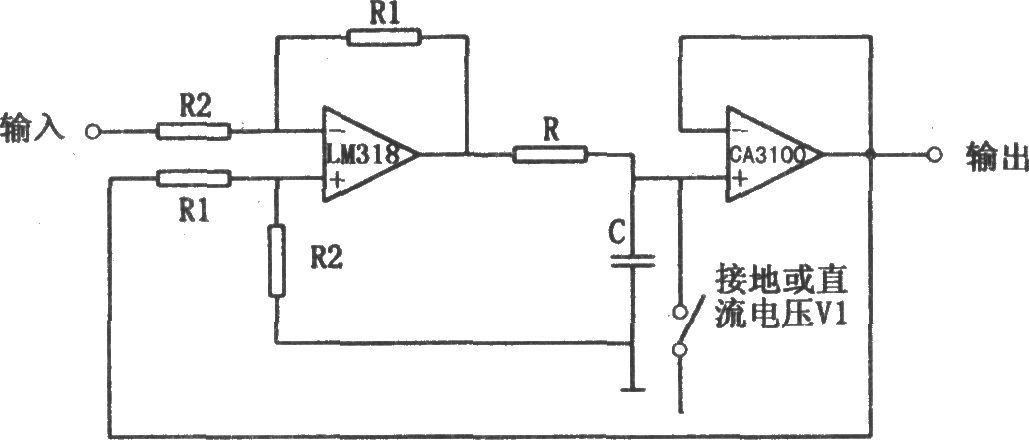 扩大了定时范围的积分器(LM318)