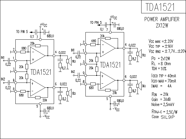 TDA1521功放电路