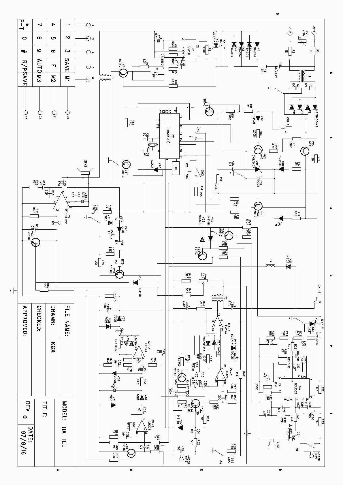 LM324 TBA820免提通话电路的电话机电路