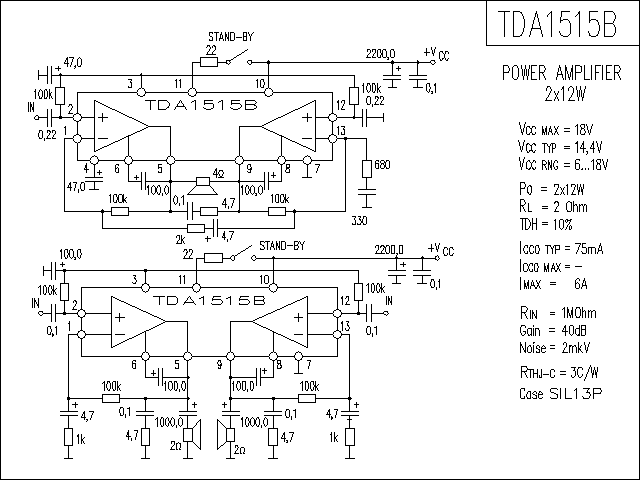 TDA1515B功放电路