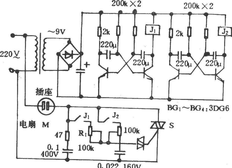 电风扇模拟自然风电路(十四)