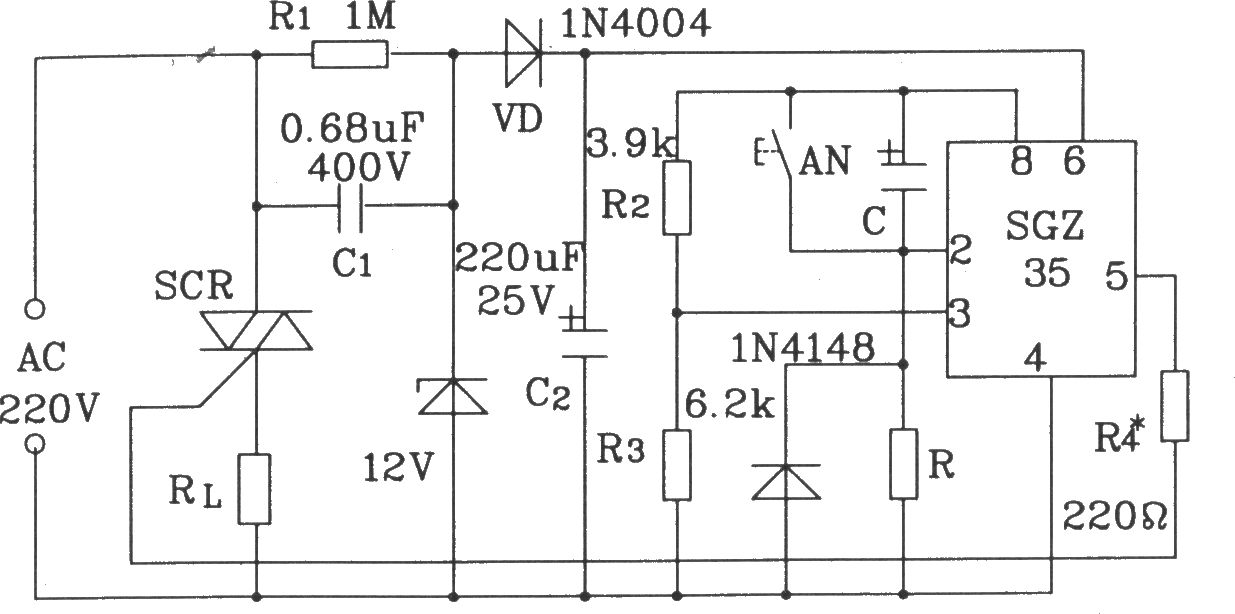 由SGZ35时间控制集成电路构成定时触发SCP电路