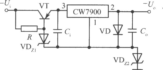 CW7900构成的高输入-高输出电压集成稳压电源电路之一