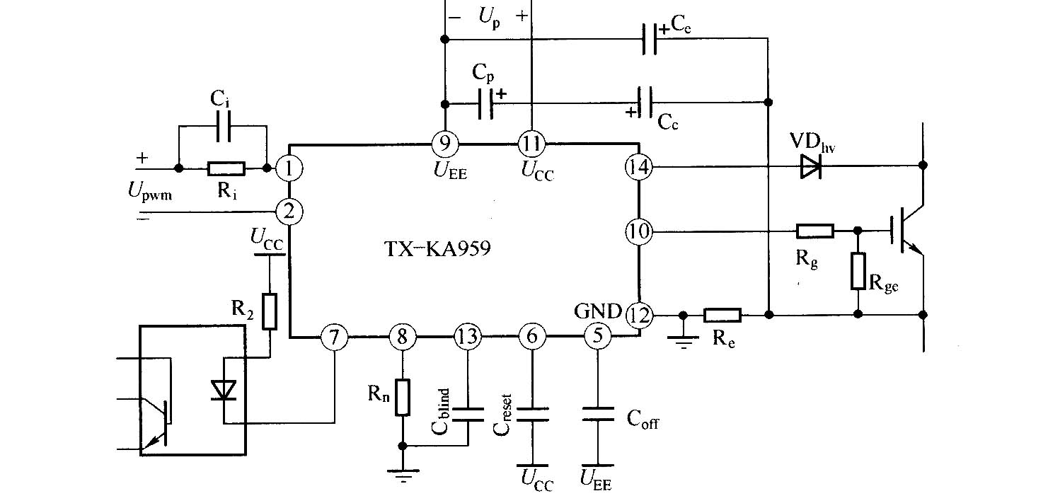 TX—KA959 IGBT驱动器的应用连接图