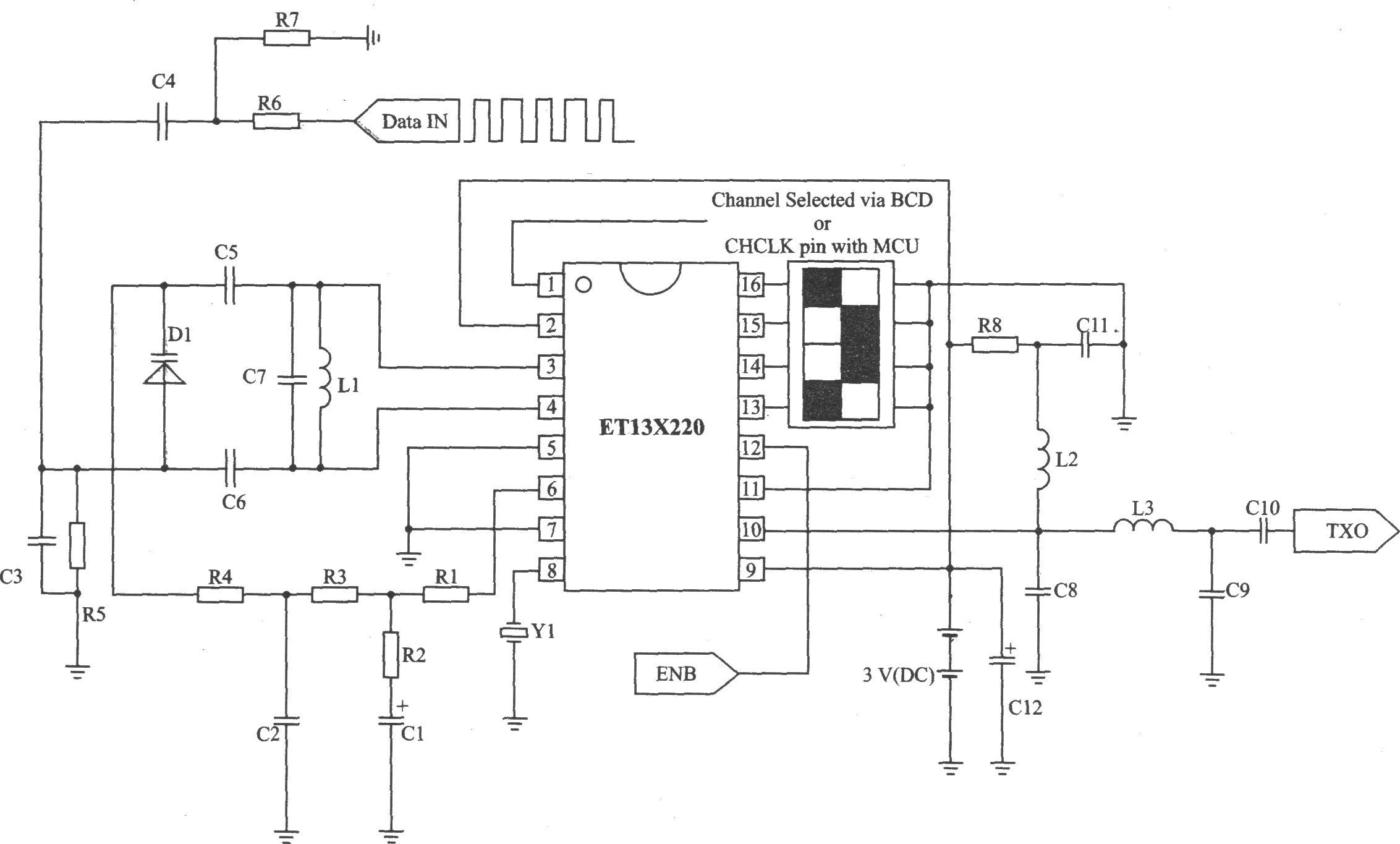 ETl3X220 FM/FSK 27 MHz 发射器