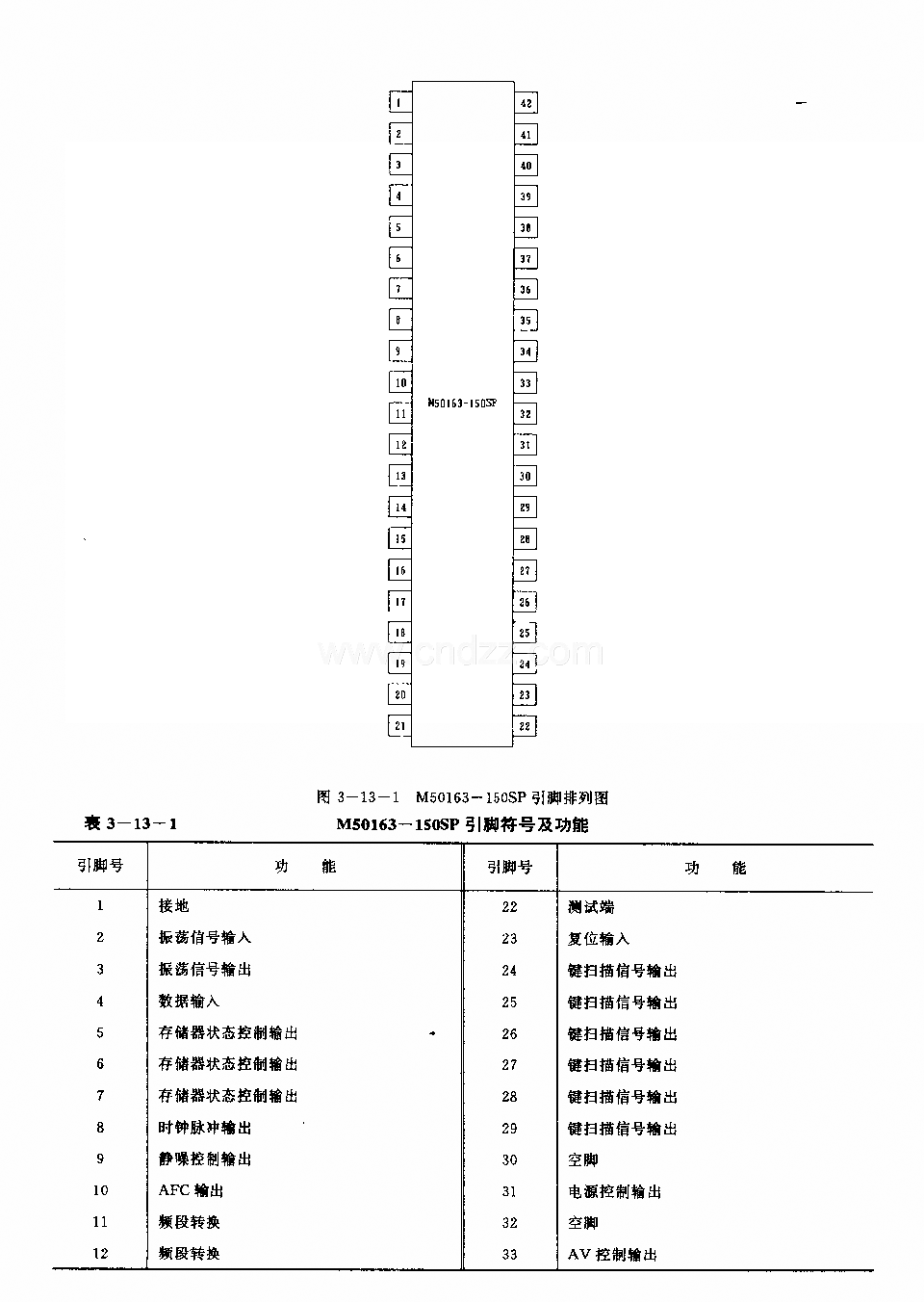 M50163—150SP (电视机)红外线遥控接收微处理器