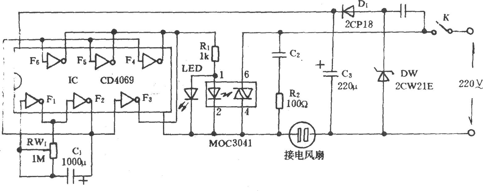 电风扇模拟自然风电路(十一)