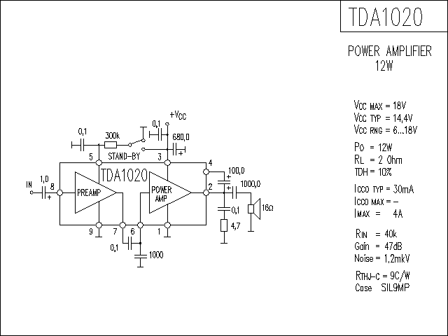 TDA1020功放电路