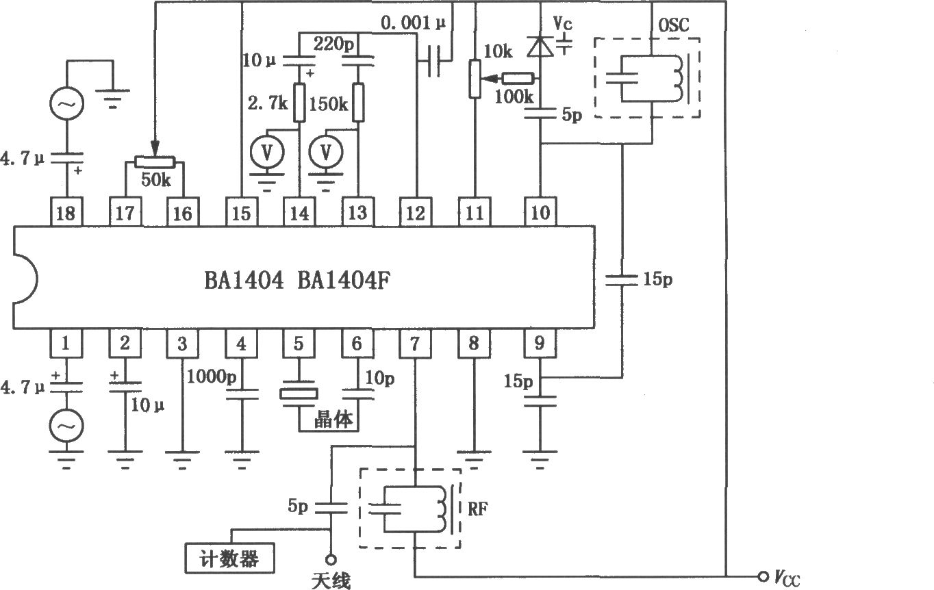 BA1404/1404F FM立体声发射机电路