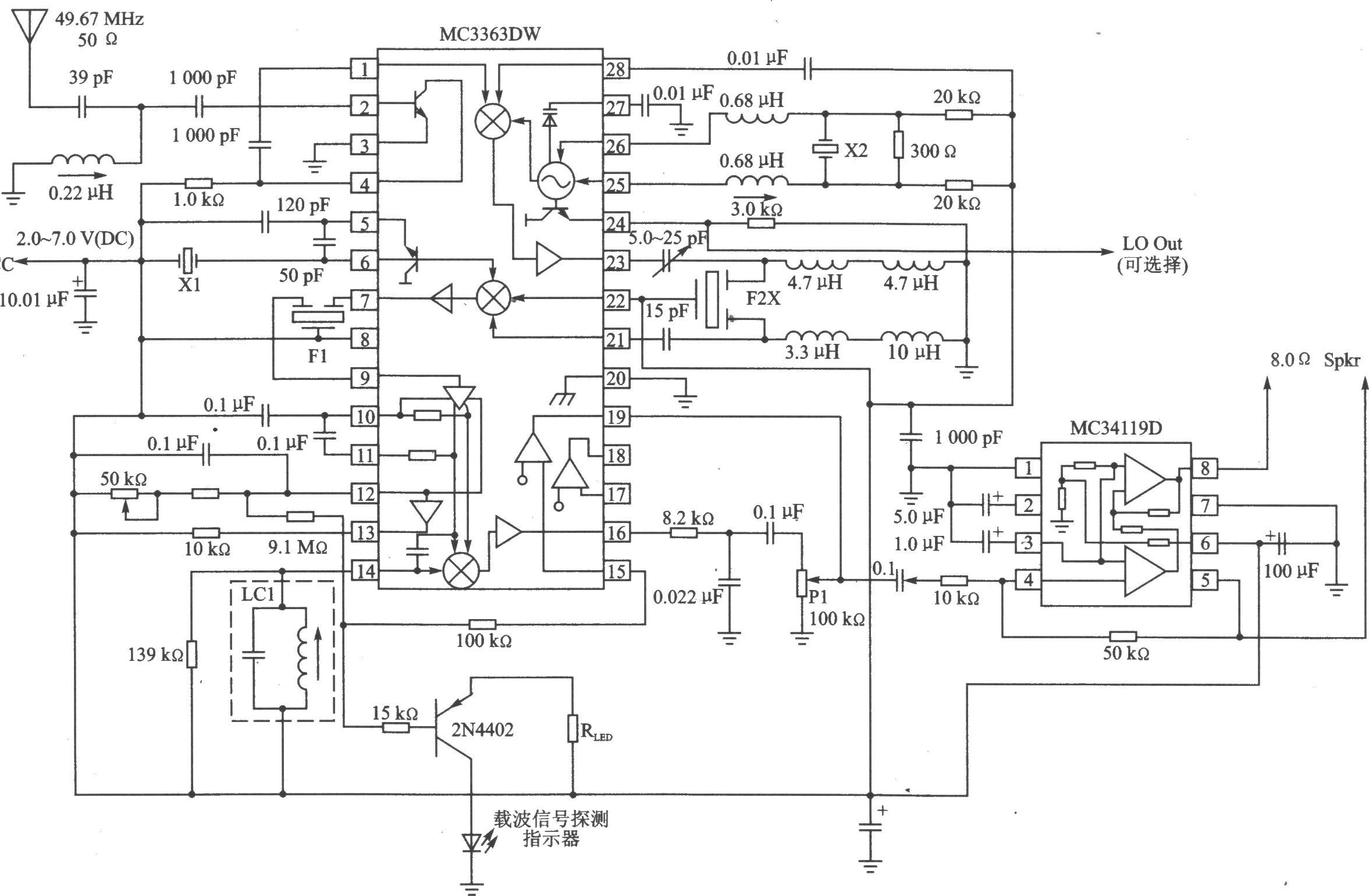 MC3363 FM 450～200 MHz接收器