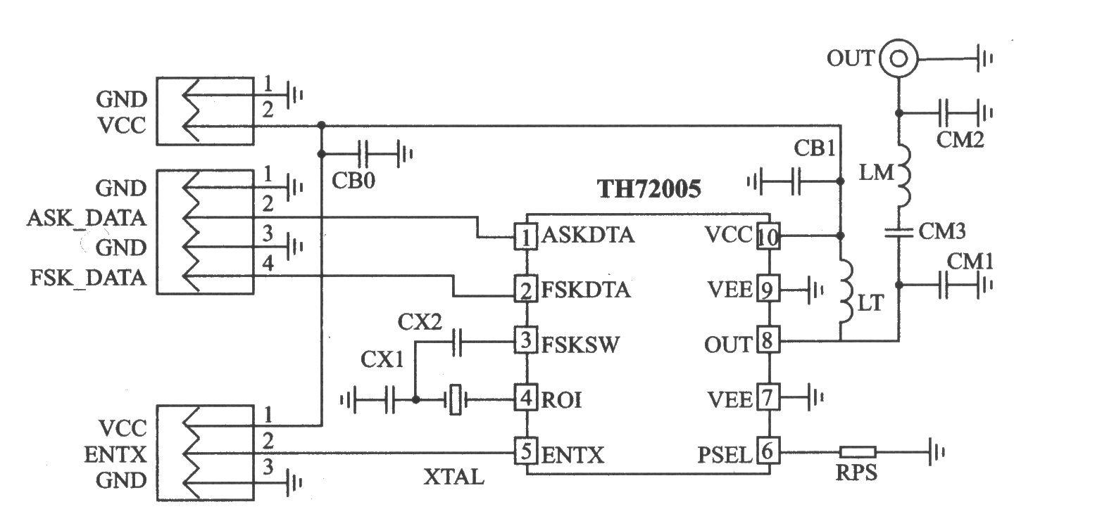 TH72005 FSK/ASK 315 MHz发射器