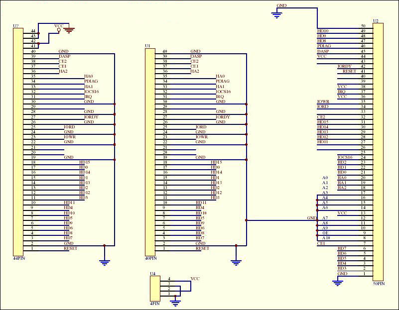 CF卡转IDE接口电路图