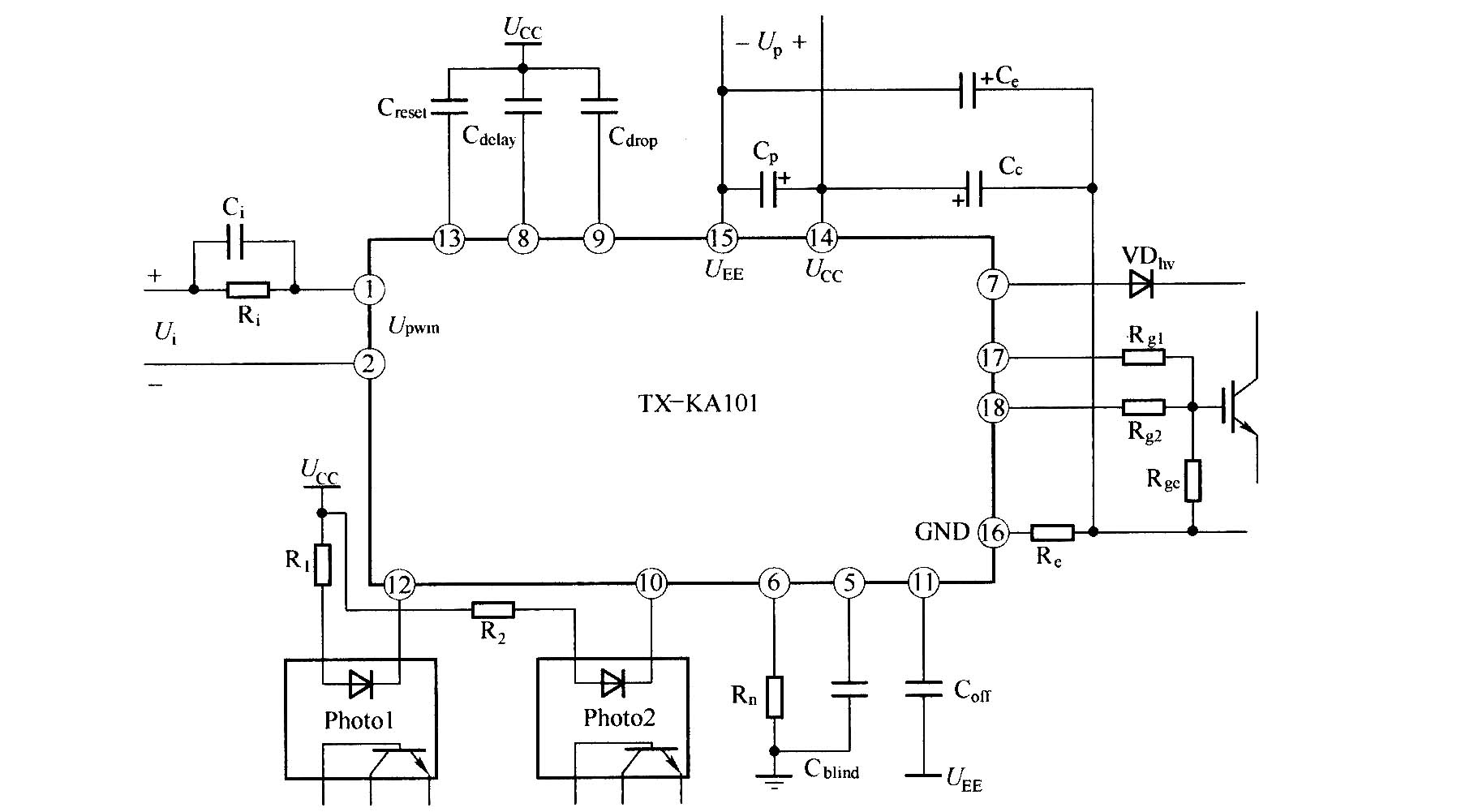 TX-KAl01(IGBT驱动器)的应用接线图