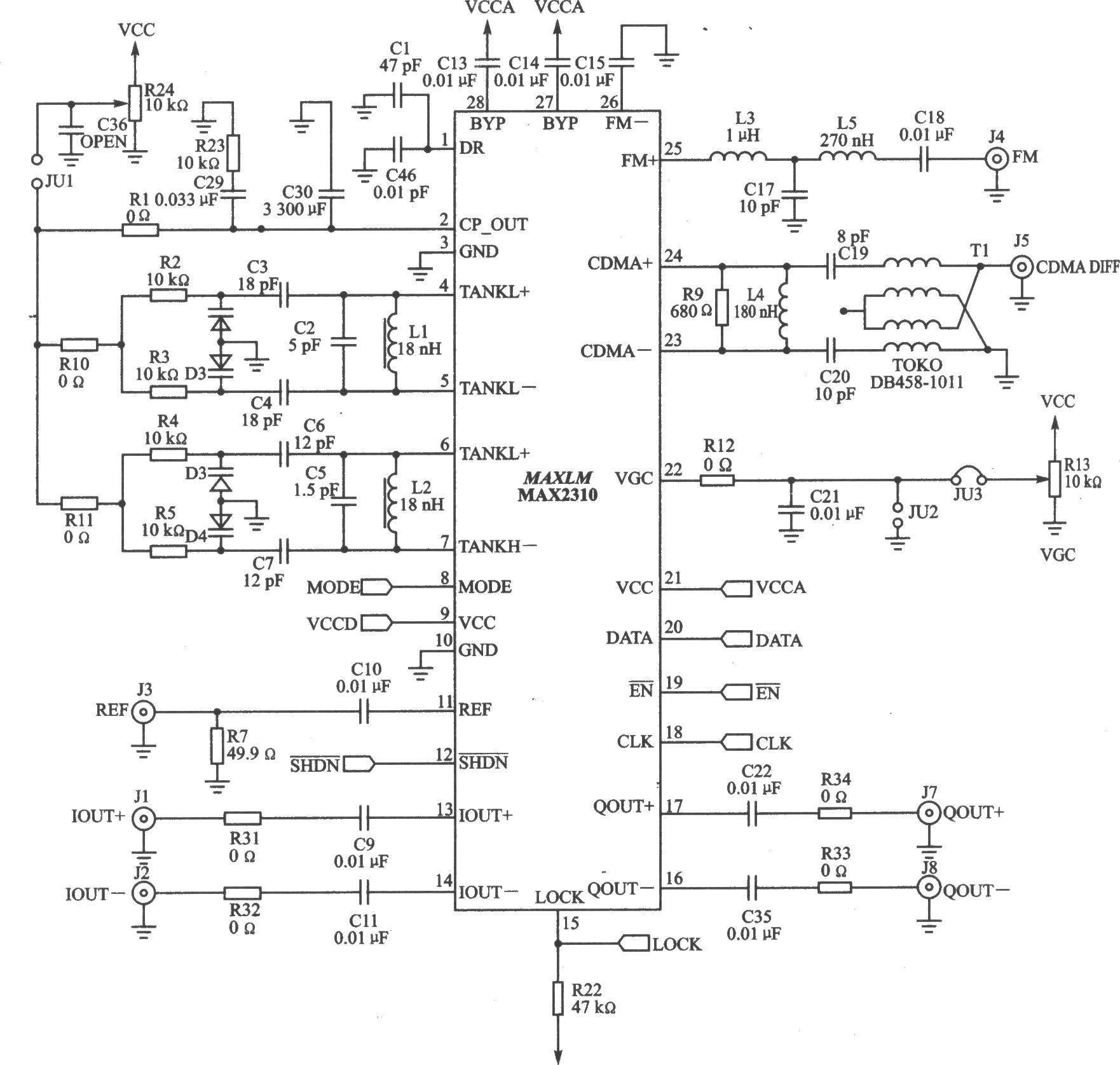 MAX2310/MAX2312/MAX2314/ MAX2316 I/Q双频道双模式IF接收器